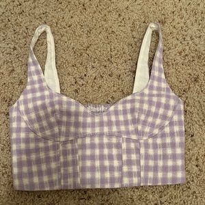 Purple and white Zara top